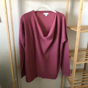 Sundance cashmere simple truths pink cowl neck sweater